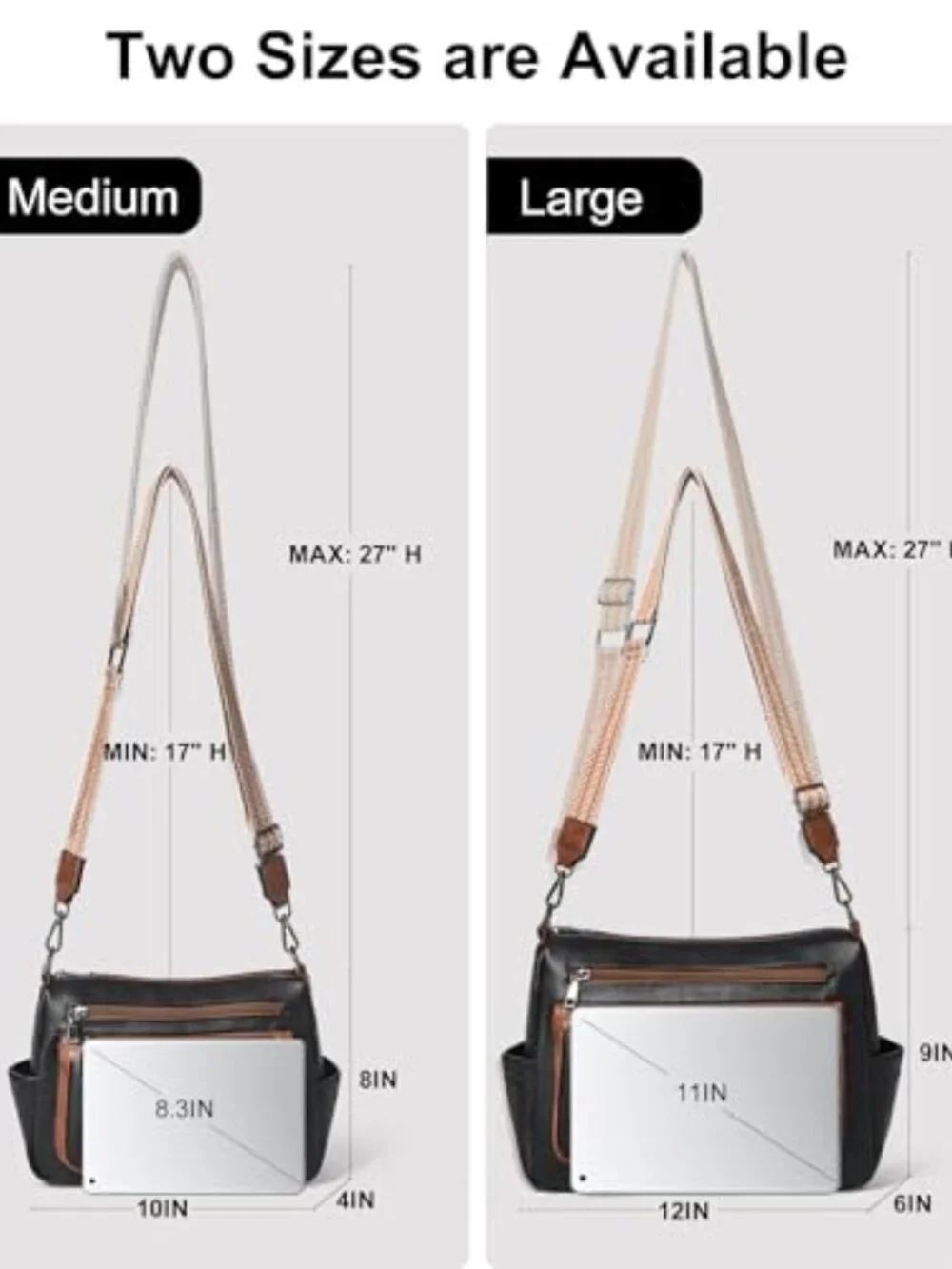 Faux Leather Crossbody Bag with Multiple Compartments